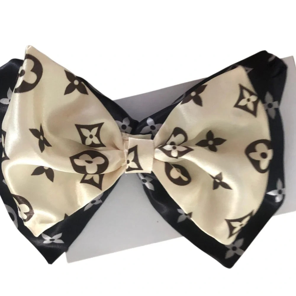 Designer Cream or cream & Black Bow